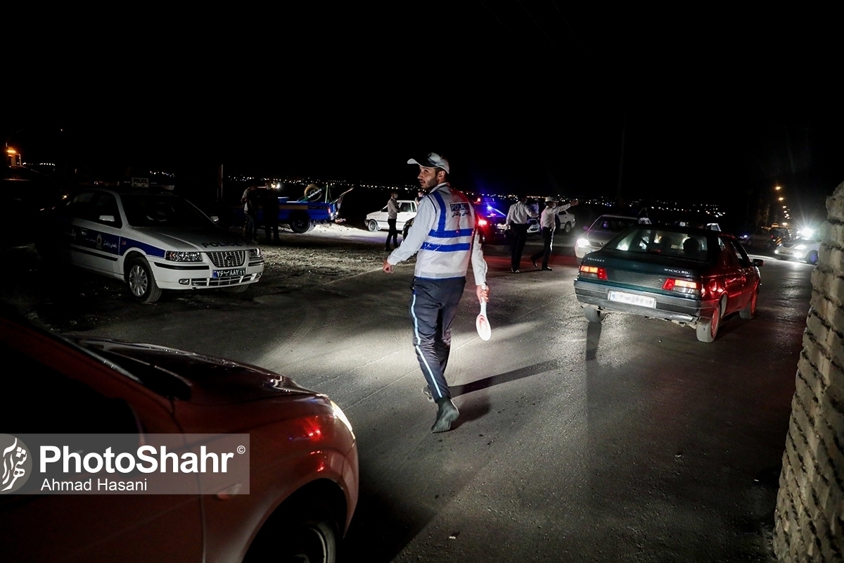 اعمال قانون ۱۵۱۶ فقره تخلفات حادثه‌ساز در مشهد | ۹۴ خودرو توقیف شد (۲۴ دی ۱۴۰۲)