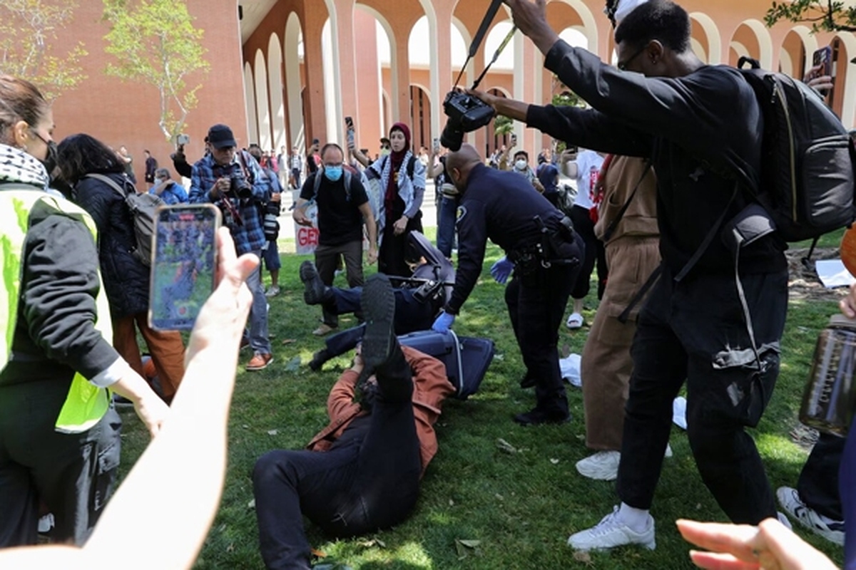 حمایت دانشجویان تهران از خیزش ضدصهیونیستی دانشگاهیان آمریکا